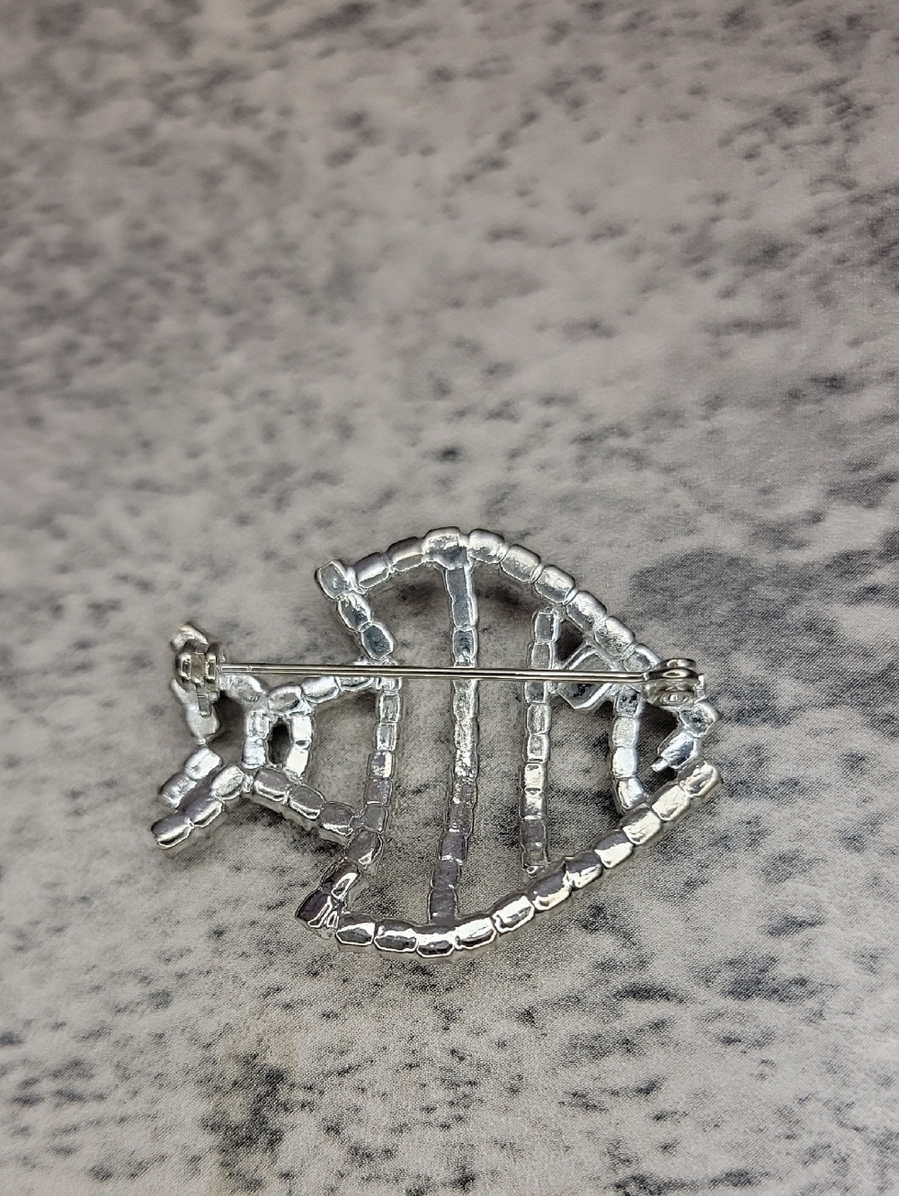 Vintage Rhinestone Fish Brooch - Picture 8 of 8